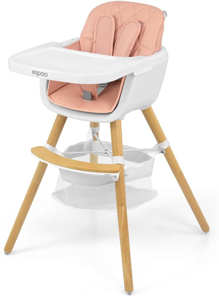 Jídelní židlička Milly Mally 2v1 Espoo růžová