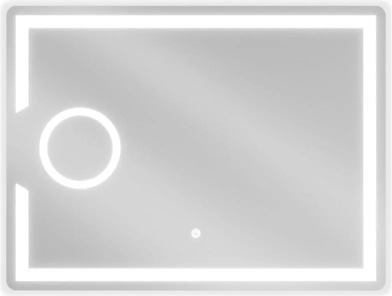 Mexen Onyx kúpeľňové zrkadlo s podsvietením s kozmetickým zrkadielkom 80 x 60 cm, LED 6000K, ochrana proti zahmleniu - 9813-080-