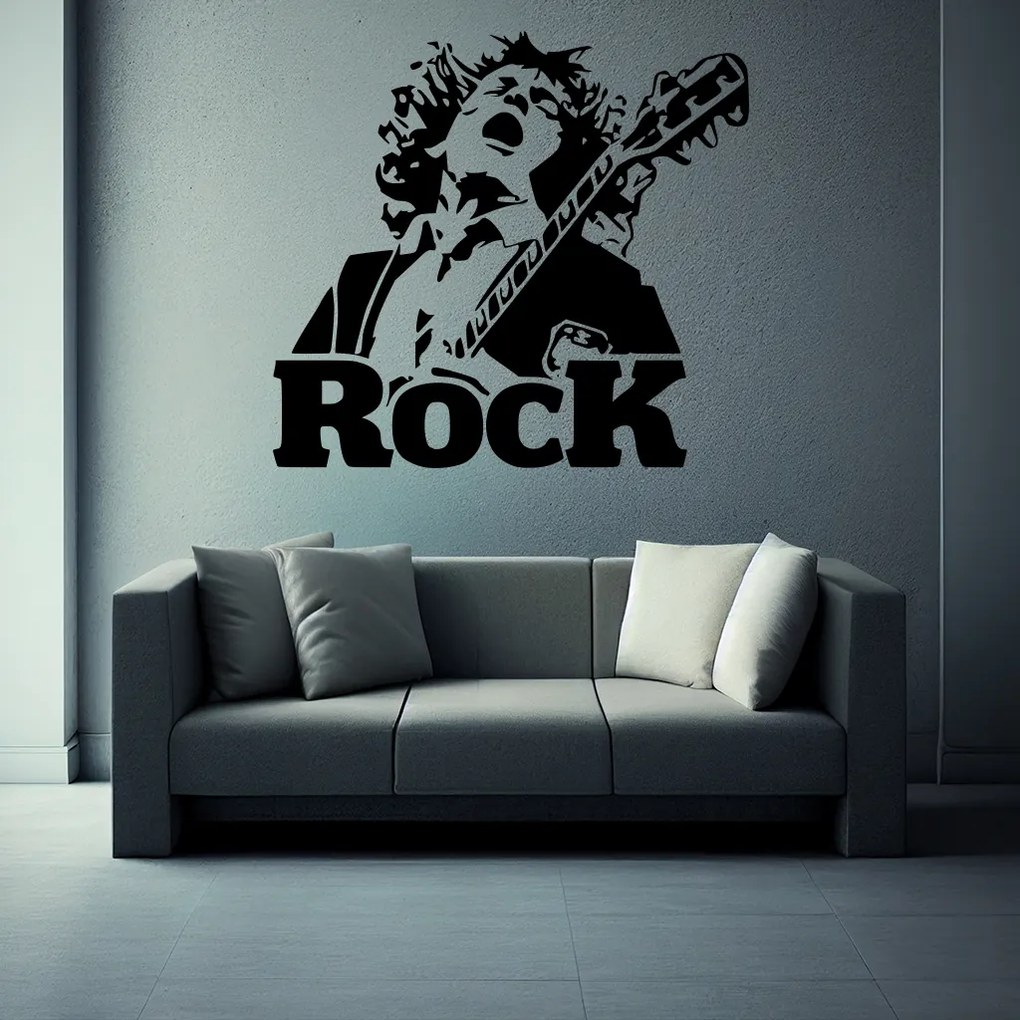 Veselá Stena Samolepka Angus Young AC/DC Farba: červená, Veľkosť: 60 x 54 cm