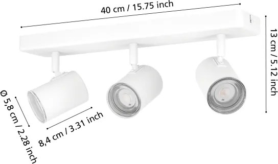 Eglo 901963 - Kúpeľňové bodové svietidlo CONSUMA 3xGU10/5W/230V IP44 biele