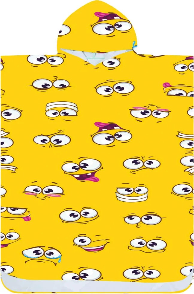 Plážové pončo SMILE žlté 80x145 cm