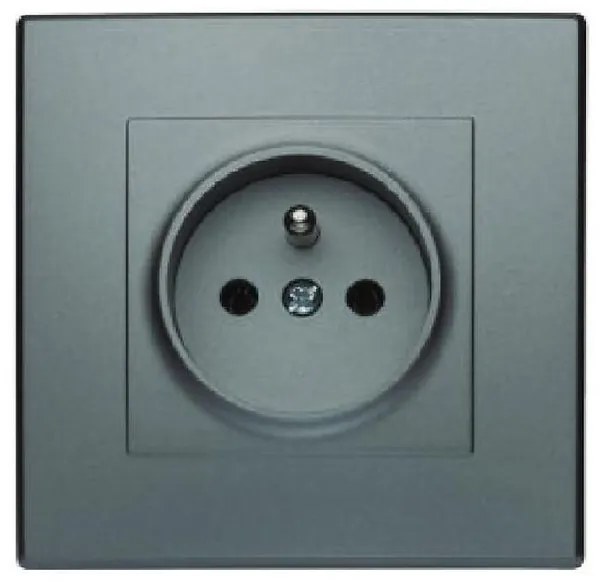 GP-1LZ Zásuvka jednoduchá s uzemnením inox