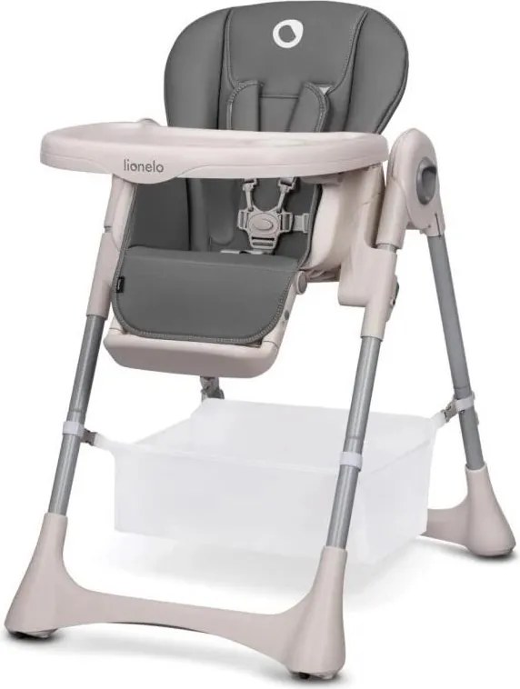 Lionelo - Detská jedálenská stolička ZANNA sivá