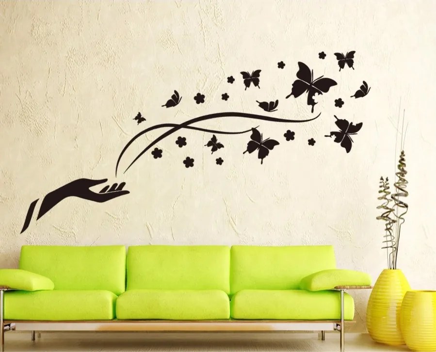 Samolepka na stenu "Ruka a Motýle" 50x180 cm