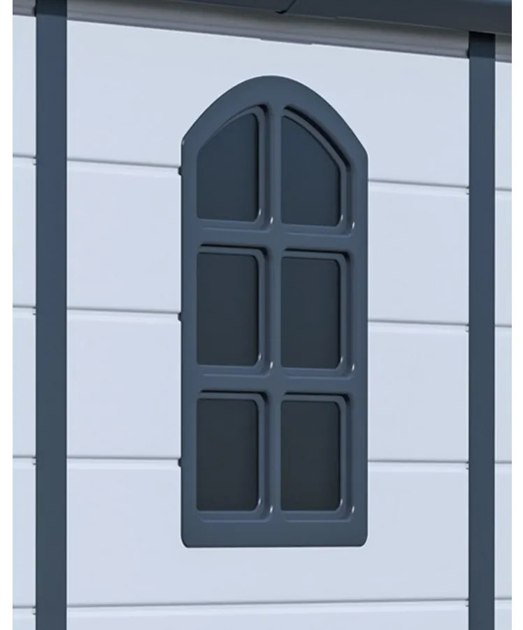 Záhradný domček G21 Boston 523 - 188 x 278 cm, plastový, svetlo šedý 6390072