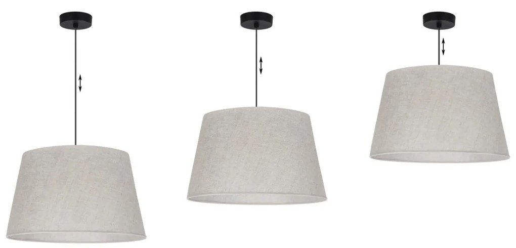 Závesné svietidlo Len1, 1x svetlobéžové textilné tienidlo, (fi 44 cm), b