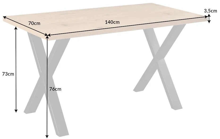 Dizajnový písací stôl Giuliana X 140 cm dub