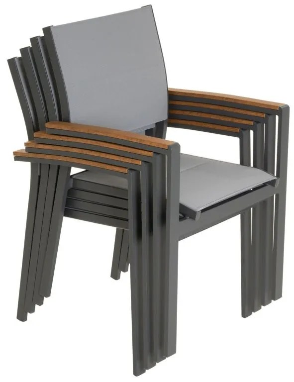 Záhradná stohovateľná stolička antracit,86,5x 57x57,5 ​​cm