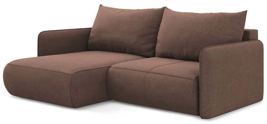 Ružová rozkladacia/s úložným priestorom rohová pohovka (ľavý roh) Nanea – Makamii