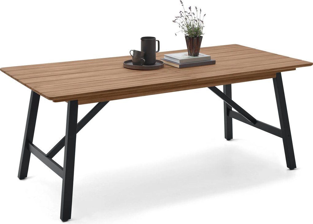 Rozťahovací záhradný stôl s rustikálnym rámom, cca 200 ‒ 250 cm