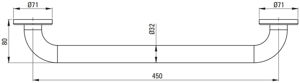 Deante Deante, nástenný držiak 45 cm, chrómová, DEA-NIL_041B