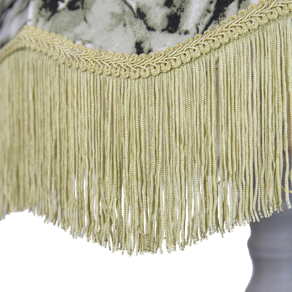 Stojacia lampa čierna s kvetinovým tienidlom a bielym interiérom 45cm - Classico