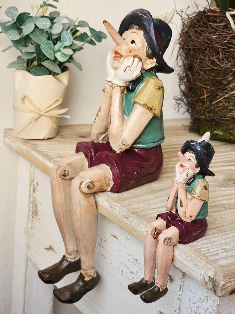 Dekorácie sediaci Pinocchio - 14 * 8 * 29 cm