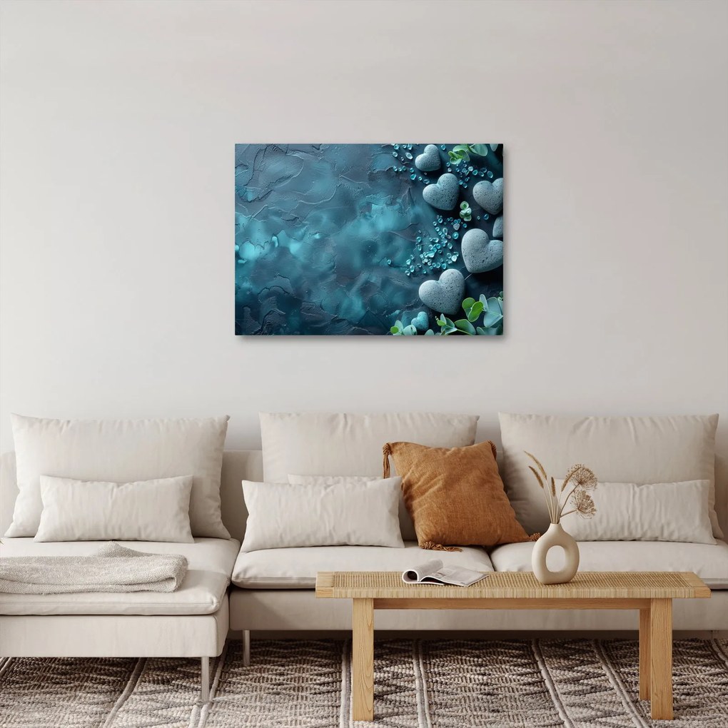 Obraz - Kamene tvaru srdca (70x50 cm)