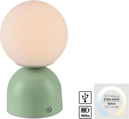 Schöner Wohnen 19218-43 - LED stmievateľná stolná lampa RUDI LED/1,2W/5V zelená