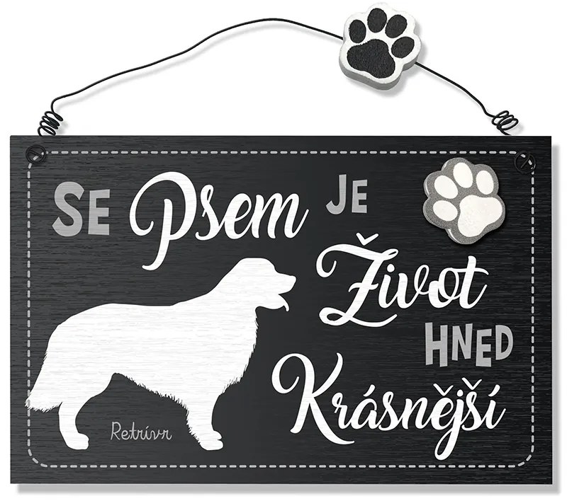 Nekupto Dekorace cedule se psem Retrívr