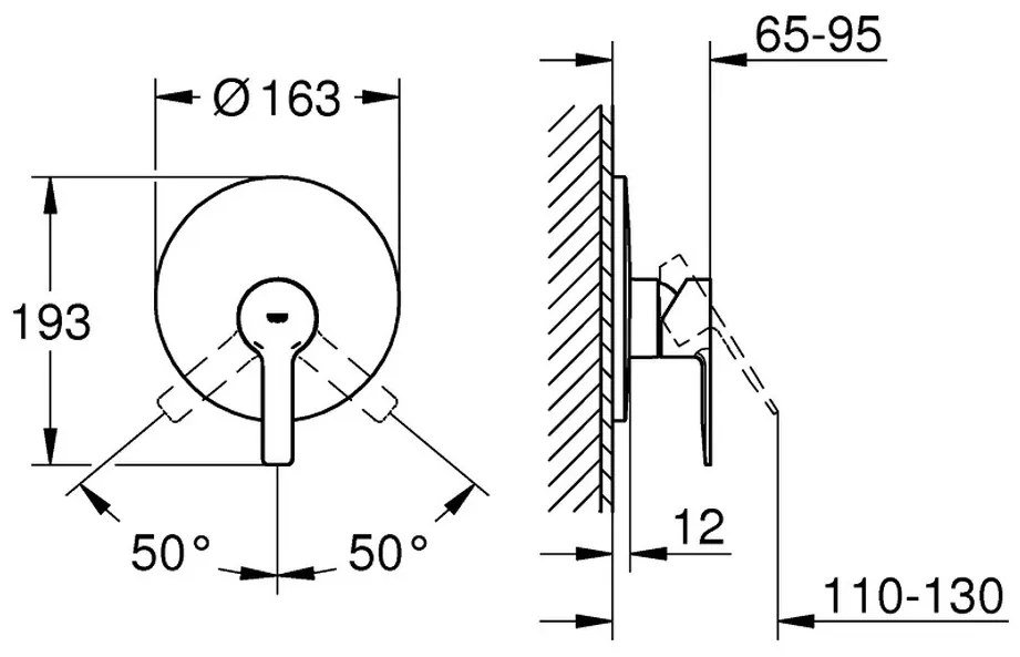 GROHE Lineare - Páková sprchová batéria, supersteel 19296DC1