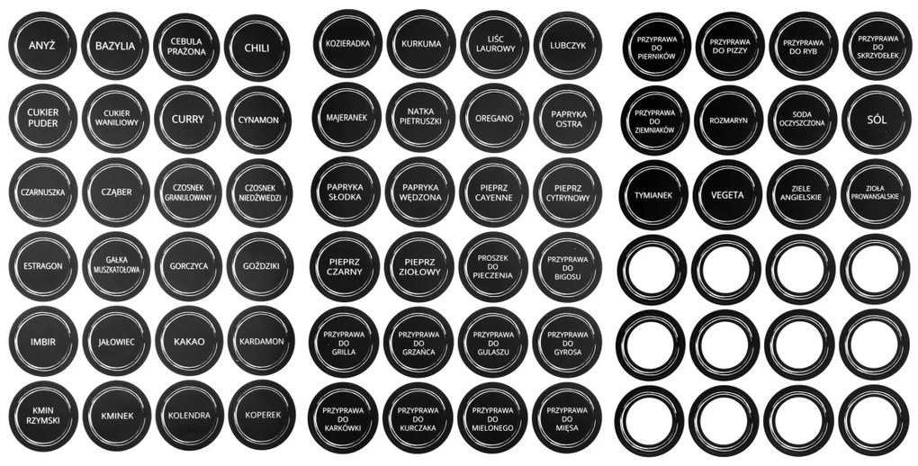 Sada 24 ks dóz na koření BAKER černá/čirá