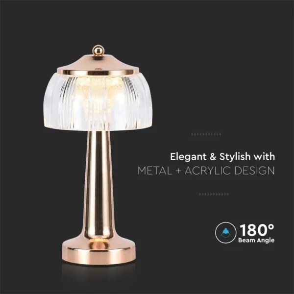 LED Stmievateľná stolná lampa LED/1W/5V 3000-6000K 1800 mAh rose gold