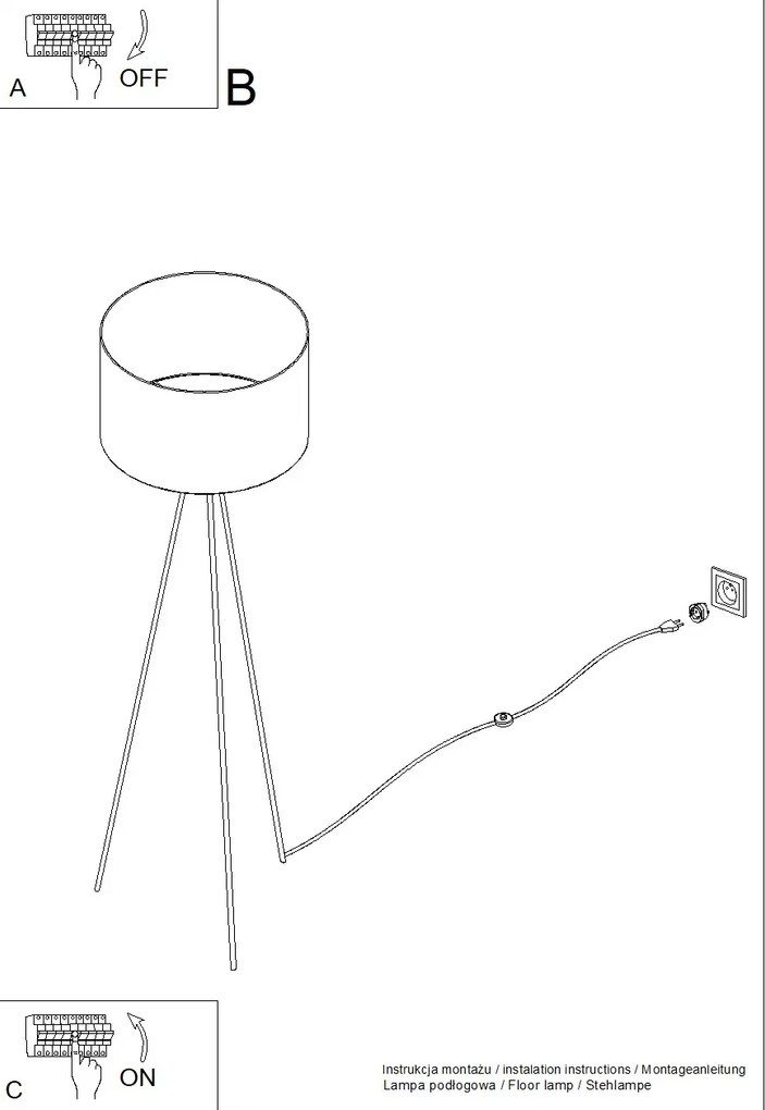 Stojacia lampa Nevia, 1x bordové textilné tienidlo, b