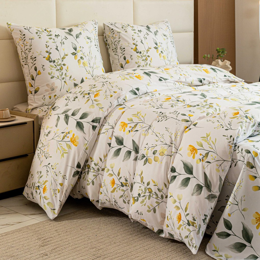 Obliečky z mikrovlákna CITRUS GARDEN biele Rozmer obliečky: 2 ks 70 x 90 cm | 200 x 220 cm