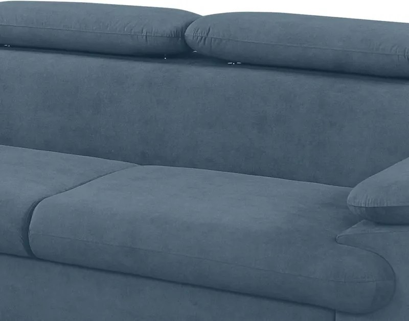 Rohová sedacia súprava Scala, denimovo modrá látka, ľavý roh