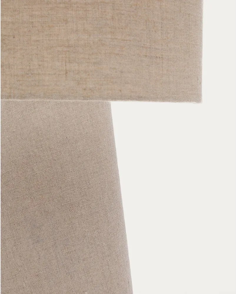 Stolová lampa sivobéžová s textilným tienidlom (výška 35 cm) Algaida – Kave Home