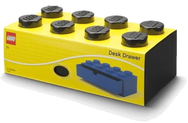 Čierny stolový box so zásuvkou LEGO® Brick, 31,6 x 11,3 cm