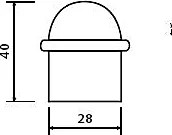Dverná zarážka TWIN G 1001 (F1 - Elox strieborný), Twin F1 (elox hliník - strieborný)