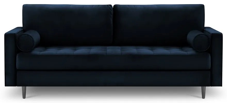 Modrá zamatová pohovka Milo Casa Santo, 219 cm