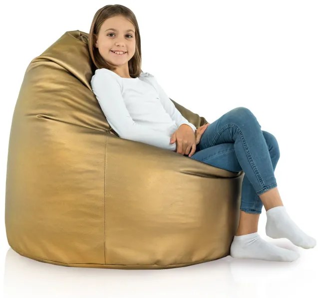 Sedací vak SAKO - zlatý ekokoža