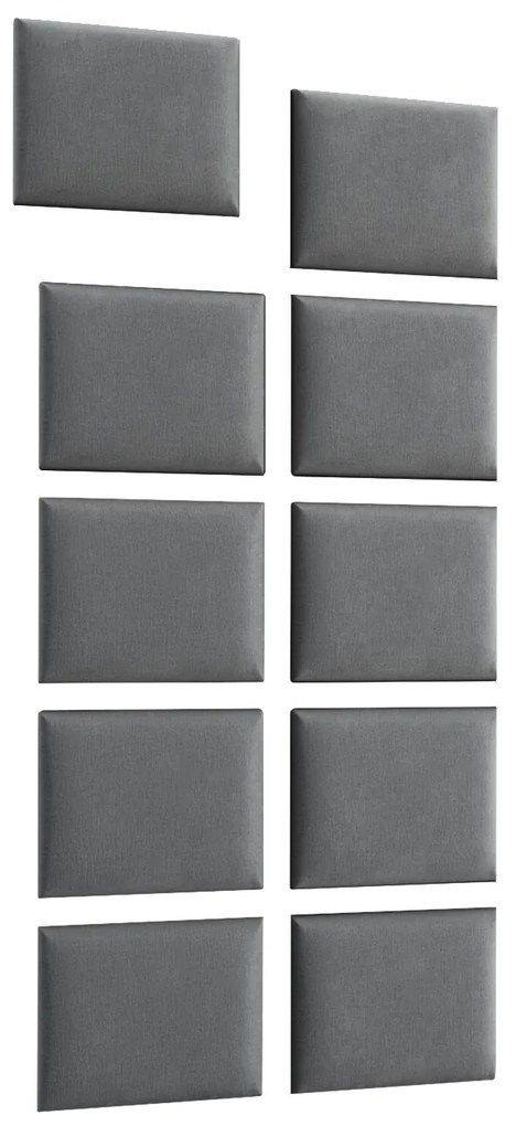 Set 10 čalúnených panelov Quadra 100x200 cm (sivá). Akcia -17%. Vlastná spoľahlivá doprava až k Vám domov. 1051976