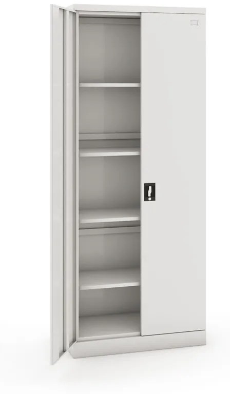 Plechová policová skrinka na náradie, dvojdverová, cylindrický zámok, 1990 x 800 x 435 mm