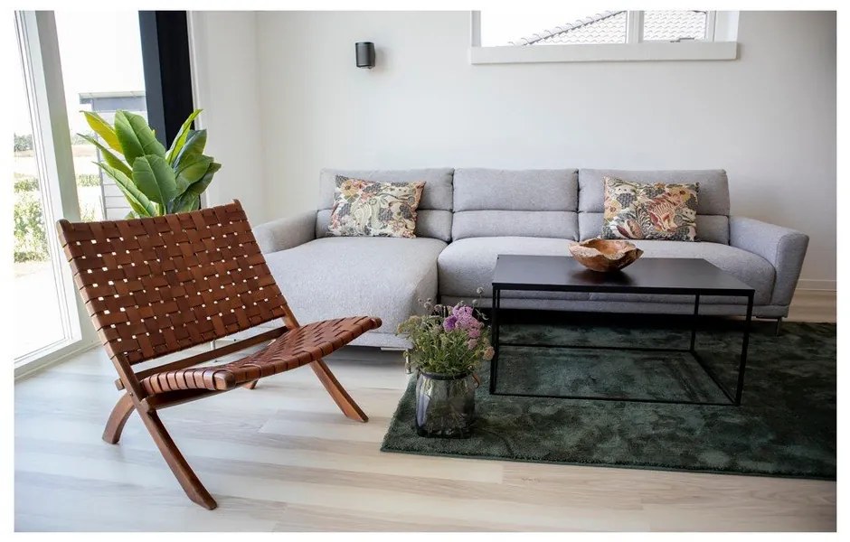 Skladacia stolička z teakového dreva a kože House Nordic Montana