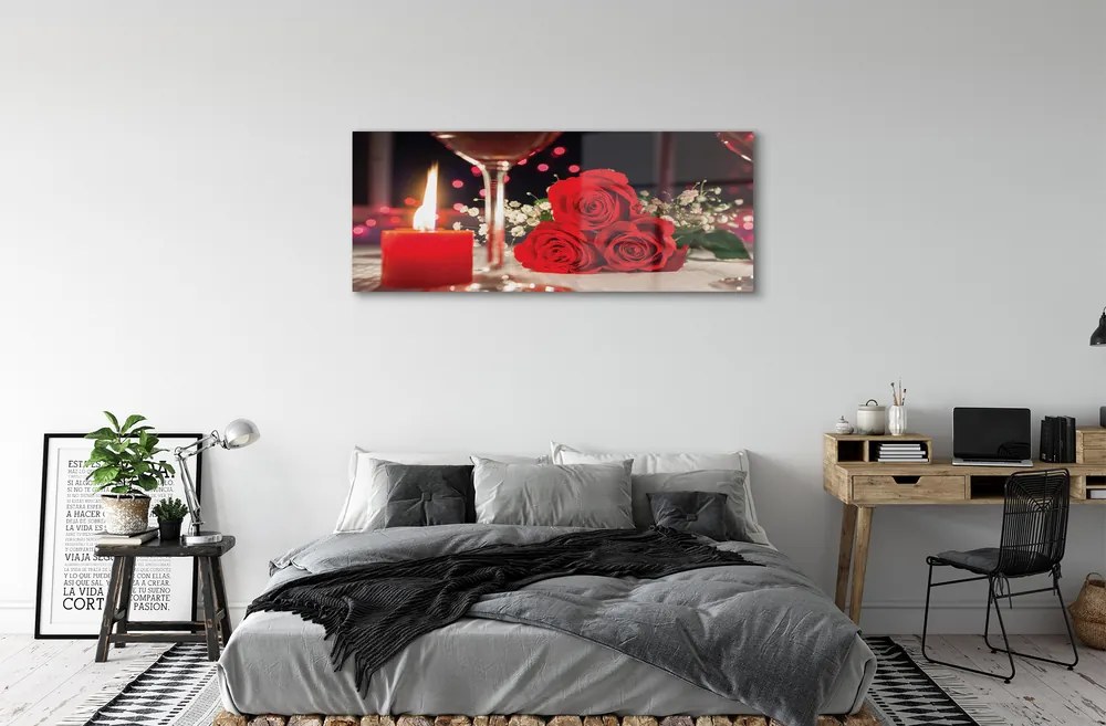 Obraz plexi Ruže sviečka sklo 120x60 cm