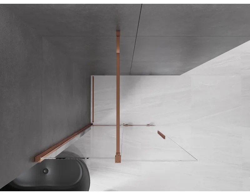 Mexen Velar, posuvné dvere typu Walk-in 70x200 cm, 8mm číre sklo, ružové zlato, 871-070-000-03-60
