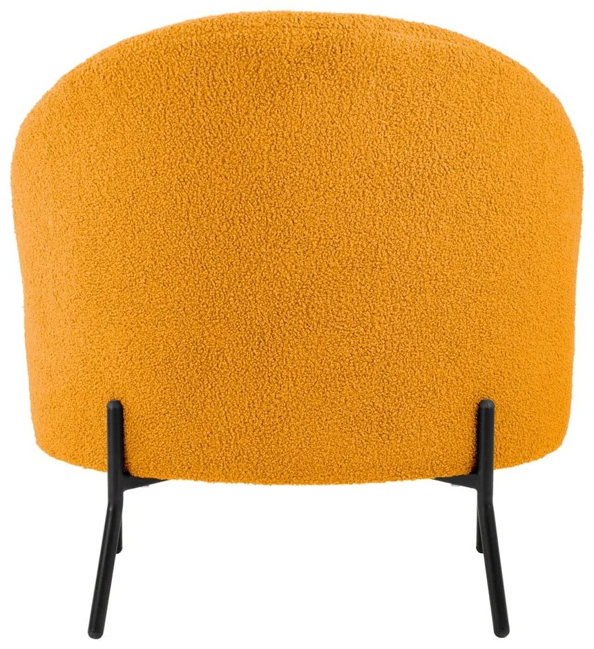 Okrovožlté kreslo z textílie buklé Noble – Leitmotiv