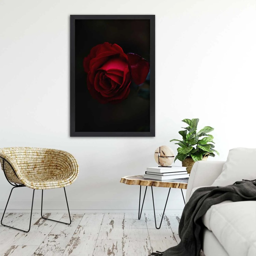 Gario Plagát Červená ruža v noci Farba rámu: Bez rámu, Rozmery: 30 x 45 cm