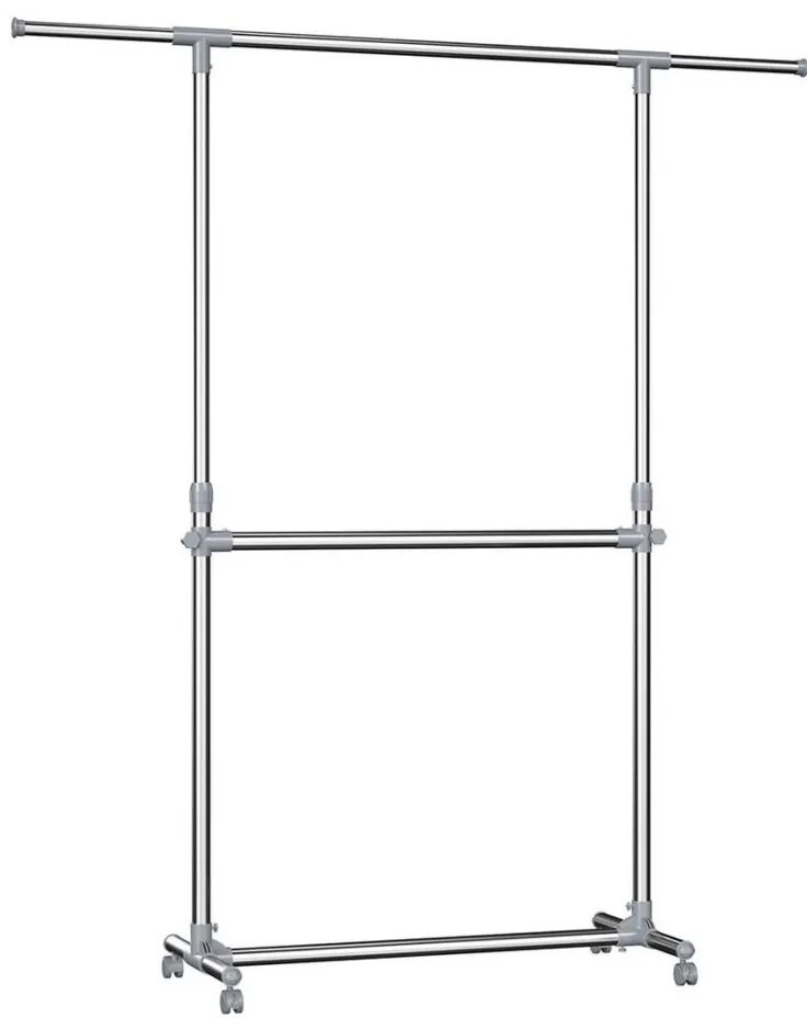 Mobilný stojanový vešiak LINEA strieborný