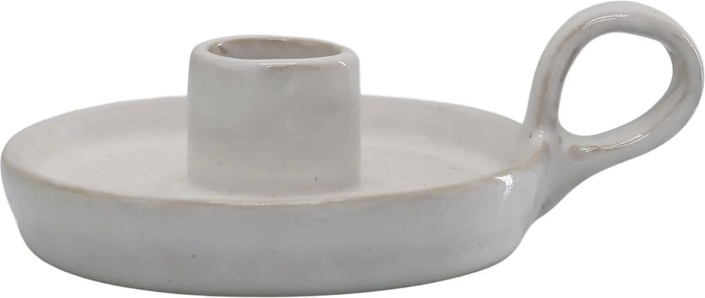 Béžový keramický svietnik s očkom Massy - Ø 10*4 cm