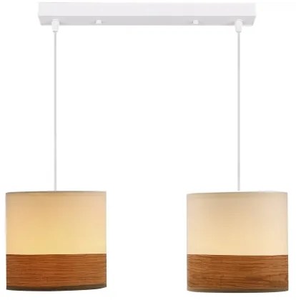 Luster na lanku BIANCO 2xE27/40W/230V biela/hnedá