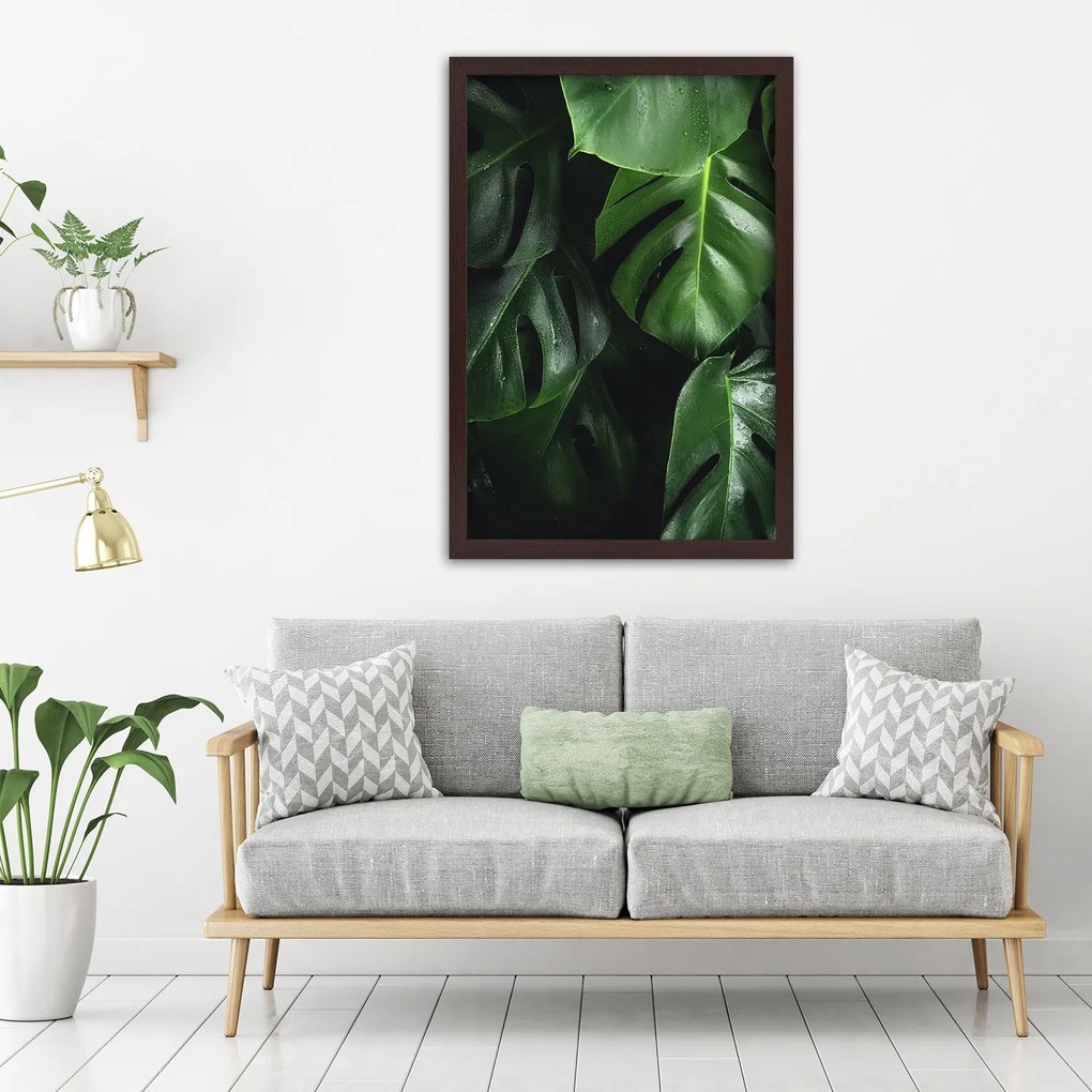 Gario Plagát Módne listy monstery Farba rámu: Čierna, Rozmery: 70 x 100 cm