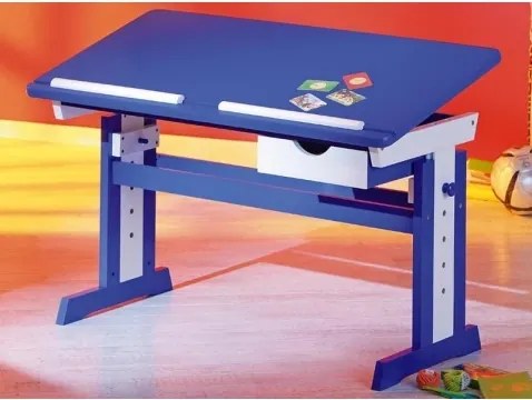 Písací stôl Paco, modrý/biely%