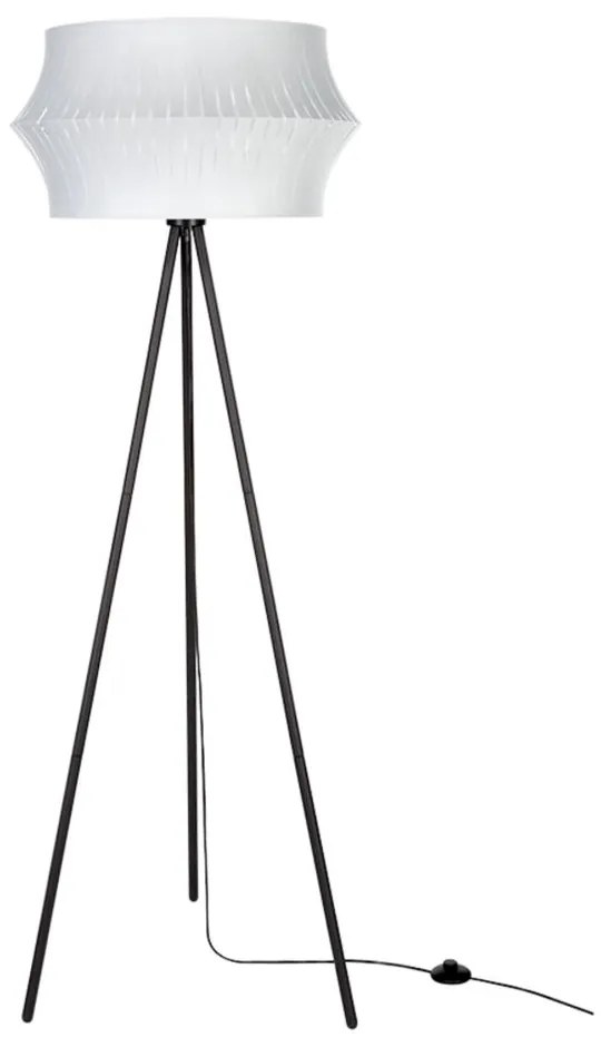 BRITOP Lighting Podlahová lampa LOTUS, 1xMax.40W, sivé textilné tienidlo, B