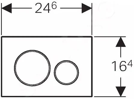 Geberit Sigma20, ovládacie tlačidlo Sigma20, lesklý chróm/matný chróm, 115.882.KH.1