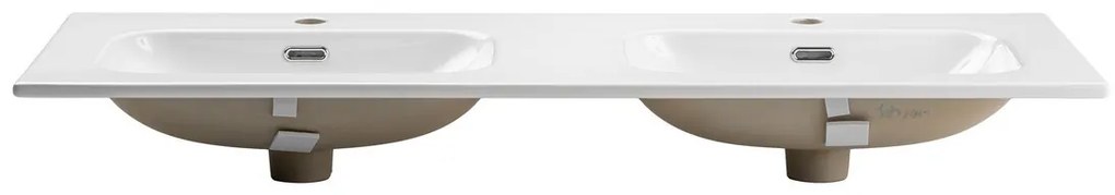 Závesná skrinka Bella Cashmere Fly so zápustnými umývadlami 120 cm kašmír