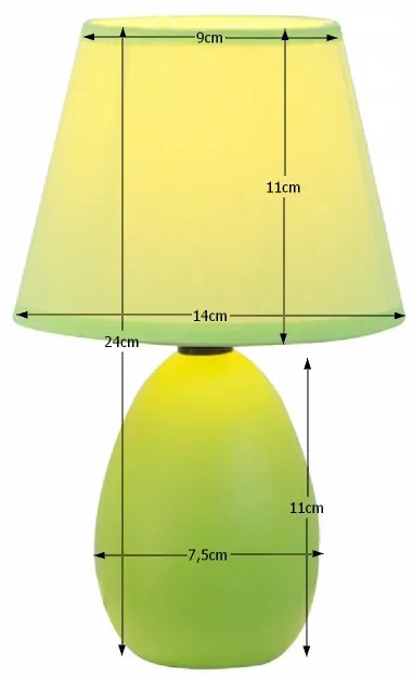 Keramická stolná lampa, zelená, QENNY TYP 13 AT09350