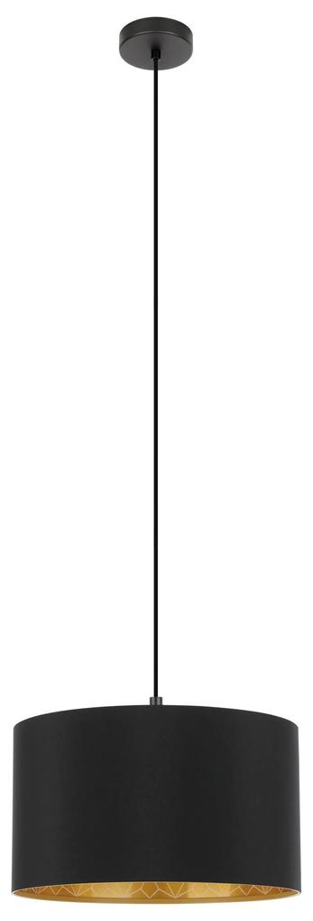 EGLO Moderné závesné osvetlenie ZARAGOZA, 1xE27, 40W, 38cm, okrúhle, čierne, zlaté