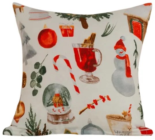 Obliečka na vankúš z mikrovlákna FESTIVE MAGIC 45x45 cm, biela