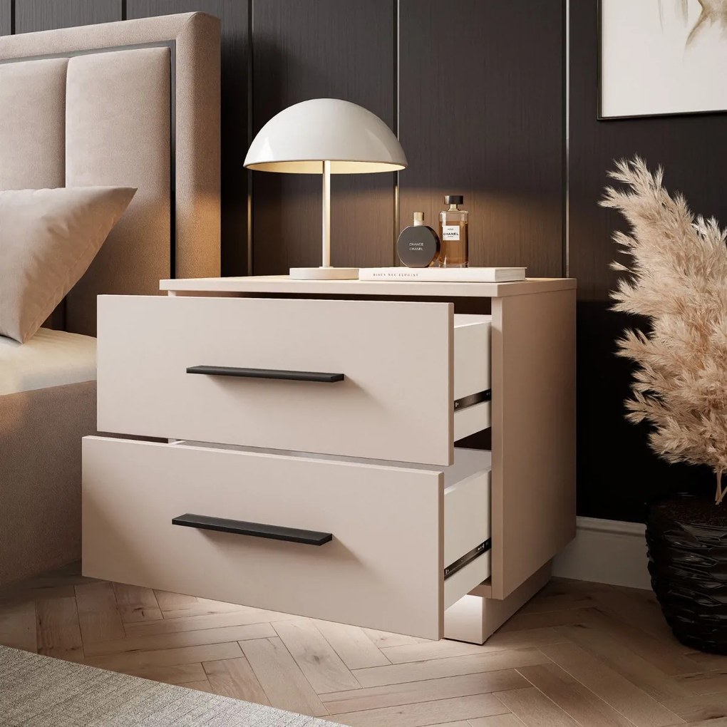 NOČNÝ STOLÍK MARION KAŠMÍR ČIERNE ÚCHYTKY